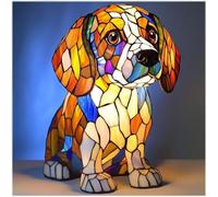 LCPKUTTR Dog Series Art Night Light, Hand Painted Resin Canine Decor with Warm Glow, Cute Pet Themed Desk Accent, Vintage Animal Night Light Home Decor u-4017(D)