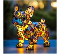 LCPKUTTR Dog Series Art Night Light, Hand Painted Resin Canine Decor with Warm Glow, Cute Pet Themed Desk Accent, Vintage Animal Night Light Home Decor u-4017(B)