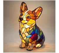 LCPKUTTR Dog Series Art Night Light, Hand Painted Resin Canine Decor with Warm Glow, Cute Pet Themed Desk Accent, Vintage Animal Night Light Home Decor u-4017(K)