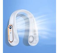 LCPKUTTR Ventilatore personale portatile a vento forte, alimentato a batteria USB-C, fascia per il collo, 5 velocità, senza lama, dispositivo di raffreddamento personale indossabile per uomini e donne