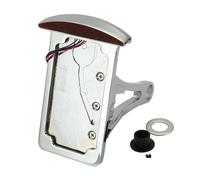 LCQSYE Luce di arresto Cromo/nero Supporto per asse laterale per moto, porta targa per bici, luce per targa del freno Motociclo Fanale Posteriore(Silver)