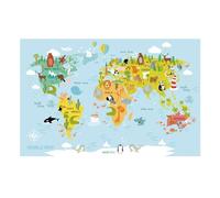 LCSVCCXA Adesivo da Parete con Mappa Animale in PVC, Decorazione da Parete per Ufficio, Regalo per Ragazze E Ragazzi