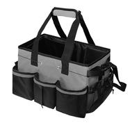 LCSVCCXA Borsa Organizer per La Pulizia con Manico Impermeabile per La Cura Professionale Dell'auto 37x23,5x26 Cm Resistente Agli Strappi con Cinturino, Grigio