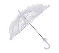 LCSVCCXA Ombrello in Pizzo per Matrimonio Parasole Da Donna Oggetto Fotografico Decorazione per Feste con Ricami Dettagliati Adatto per Spettacoli di Danza E, Bianco