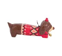 LCSVCCXA Piccola Statua di Cane Intagliata nel Legno, Decorazione per La Casa, Scultura di Cucciolo Curvata a Mano