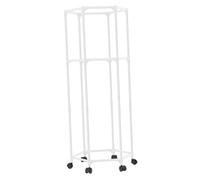 LCSVCCXA Stendibiancheria Supporto per Cappotti Espositore per Abiti Stenditoio Facile Da Montare con Design Geometrico E Ruote Mobili Adatto per Guardaroba E, Bianco Doppio