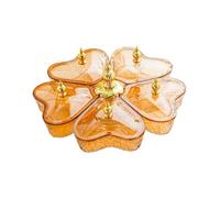 LCSVCCXA Vassoio Rotante Diviso Frutta con Coperchio Manico 5 Scomparti Rimovibili per Servire Snack Dolci Verdure Adatto a Uso Domestico Riunioni Ospiti, Cuore Marrone