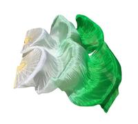 LCSVCCXA Ventaglio per Spettacoli Teatrali, Lunghezza 1,8 M, per Costumi di Danza del Ventre, dal Bianco al Verde