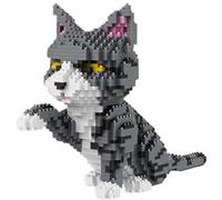 LCTM Legno Gatto Animale Micro Mattoni Mini Kit di Costruzione Giocattolo 3D Blocchetti Assemblaggio Regalo Natale per Bambini e Adulti 100-200 Pezzi