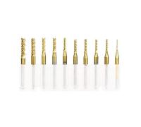 Lcuihongoing-Shank 1.0-3.0mm PCB Incisione PWB Bit Bit Set Set Carbide End Mill da 1/8 "Shank Shank Titanium Coated CNC Cutter 10pcs, Smooth Sharp (Cutting Edge Length : 10pcs 0.8 3.0mm)