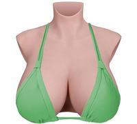 LCUPPON Silicone Breastplate 9a Grade No-oil Flocking con tecnologia di stampa 3D e trucco della pelle (Avorio, XL-K)