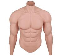 LCUPPON Silicone Muscle Suit Costume Realistico Plus Size con Braccia Macho Muscle Suit Simulazione Muscoli Cosplay Transgender (Avorio, XL)