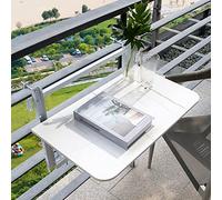 LCUVIMPEX Balcone pieghevole appeso al tavolo, Tavolino laterale pieghevole regolabile da appendere alla ringhiera del balcone, da parete(White,100 * 35cm/39.3 * 13.7in)