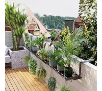 LCUVIMPEX Balcone pieghevole appeso al tavolo, Tavolo sospeso for ringhiera da balcone esterno regolabile in larghezza(Black,120x25x20cm)