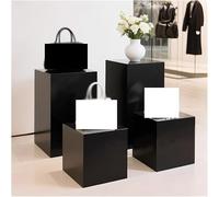 LCUVIMPEX Base con piattaforma rialzata, Piedistallo for display quadrato in bianco e nero, dimensioni multiple(Black,30x30x10 cm)