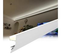 LCUVIMPEX battiscopa in Vinile, Canale in Alluminio a Forma di V 1 m Bianco Nero for Profilo di Striscia Luminosa lineare