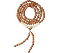 LCUVIMPEX braccialetto di legno, Braccialetto elastico Mala con 108 perle, ciondolo Bodhi, buddista tibetano, regalo di Natale e Ringraziamento