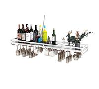 LCUVIMPEX Cremagliera per bicchieri da vino montata a soffit Portabottiglie da parete con portabicchieri, diverse misure, multicolore(White,80x20x8.5cm)