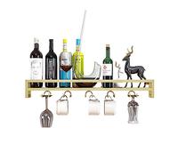 LCUVIMPEX Cremagliera per bicchieri da vino montata a soffit Portabottiglie da parete con portabicchieri, diverse misure, multicolore(Gold,100x20x8.5cm)