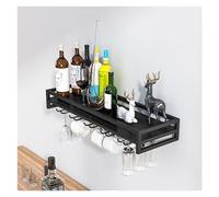 LCUVIMPEX Cremagliera per bicchieri da vino montata a soffit Portabottiglie da parete e portabicchieri in metallo color oro, nero e bianco, diverse misure(Black,100 * 20 * 8.5cm)
