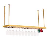 LCUVIMPEX Cremagliera per bicchieri da vino montata a soffit Portabottiglie sospeso con portabicchieri regolabile in altezza in metallo multicolore, diverse misure(A,100 * 35CM)