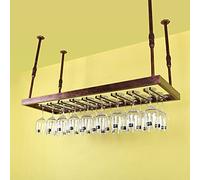 LCUVIMPEX Cremagliera per bicchieri da vino montata a soffit Portabottiglie sospeso con portabicchieri regolabile in altezza in metallo multicolore, diverse misure(B,50 * 35CM)