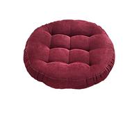 LCUVIMPEX Cuscino rialzo per poltrona, Cuscini da meditazione Grande cuscino pavimento in cotone e lino multicolore rotondo 42 cm 55(Red,Round 55cm)