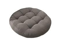 LCUVIMPEX Cuscino rialzo per poltrona, Cuscini da meditazione Grande cuscino pavimento in cotone e lino multicolore rotondo 42 cm 55(Light Grey,Round 42cm)