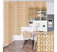 LCUVIMPEX Divisorio da Appendere, Hanging Room Divider Panels Carving Pattern Natural 29x29cm Multiple Quantities(Natural B,28Pcs)