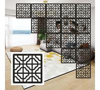 LCUVIMPEX Divisorio da Appendere, Wood Plastic Hanging Room Divider Panels Hollow Multicolor Pack of Multiple Sizes(Black,55Pcs)