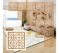 LCUVIMPEX Divisorio da Appendere, Wood Plastic Hanging Room Divider Panels Hollow Multicolor Pack of Multiple Sizes(Natural,65Pcs)