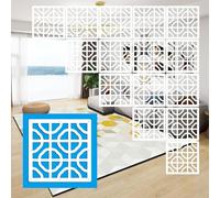 LCUVIMPEX Divisorio da Appendere, Wood Plastic Hanging Room Divider Panels Hollow Multicolor Pack of Multiple Sizes(White,55Pcs)