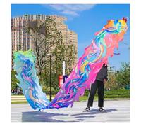 LCUVIMPEX Dragon Dance Streamer Fitness Nastro for Danza Poi in Seta di Drago, Attrezzatura Tradizionale for Il Fitness, 8-12 m, Multicolore(Colorful,10 m (33 ft))