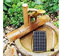 LCUVIMPEX Fontana d'Acqua per Giardino Zen, Fontana di bambù da Esterno ad energia Solare con Pompa e Filtro, 14-20 Pollici, for la Decorazione del Giardino(14'')
