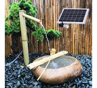 LCUVIMPEX Fontana d'Acqua per Giardino Zen, Fontana di bambù Pompa ad Acqua Verticale Solare bambù Naturale Dimensioni Multiple for Esterni