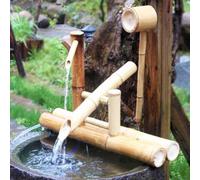 LCUVIMPEX Fontana d'Acqua per Giardino Zen, Fontana in bambù con Pompa a Dondolo for Giardino Zen e Decorazione paesaggistica Giapponese