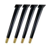 LCUVIMPEX Gambe di mobili metallici, Gambe for mobili coniche oblique in legno massello multicolore 42-73 cm confezione da 4(Black,73cm/29inch)
