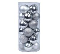 LCUVIMPEX Gingilli appesi, Confezione da 24 Palline Decorative sospese Multicolore 30-60 mm(Silver,6cm)