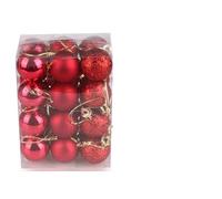 LCUVIMPEX Gingilli appesi, Confezione da 24 Palline Multicolori Appendere, 30 mm(Red)