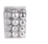 LCUVIMPEX Gingilli appesi, Confezione da 24 Palline Multicolori Appendere, 30 mm(Silver)