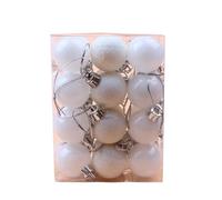 LCUVIMPEX Gingilli appesi, Confezione da 24 Palline Multicolori Appendere, 30 mm(White)