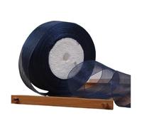 LCUVIMPEX Nastro da Regalo, Nastro in Organza Multicolore, larghezze Multiple, Confezione da 2(Dark Blue,15mm Organza Ribbon)