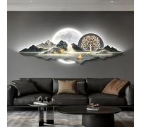 LCUVIMPEX Oggetti decorativi per muri appesi, Decorazione da parete Feng Shui a LED 3D multicolore in diverse dimensioni for casa e ufficio(Black,59 * 19.7in)