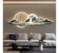 LCUVIMPEX Oggetti decorativi per muri appesi, Decorazione da parete Feng Shui a LED 3D multicolore in diverse dimensioni for casa e ufficio(Grey,59 * 19.7in)