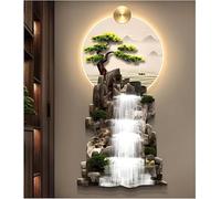 LCUVIMPEX Oggetti decorativi per muri appesi, Scultura da parete 3D con luce LED, paesaggio cinese(Multi-colored-d,60x120cm)