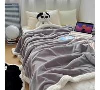 LCUVIMPEX Peluche plus, Coperta decorativa universale double-face in velluto di lana e latte, adatta a tutte le stagioni, calda soffice, for il letto(Grey,100 * 150cm)