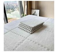 LCUVIMPEX Piastrelle di moquette morbide ad incastro Pack of 12 12x12 Inch Fluffy EVA Foam Mats Multicolor Two Thicknesses(White,1cm)