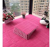 LCUVIMPEX Piastrelle in schiuma ad incastro, Piastrelle for tappeti ad incastro in schiuma morbida, confezione da 16, multicolore, spessori multipli(Rose Red,0.39 Inch)