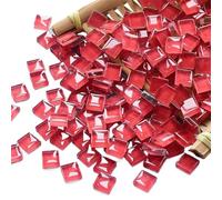 LCUVIMPEX Piastrelle mosaico colorate, Tessere di mosaico in vetro quadrate da 1 cm, multicolore, confezione 300 pezzi, g, 10,58 oz, materiali for il fai te(Red)