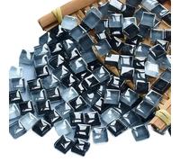 LCUVIMPEX Piastrelle mosaico colorate, Tessere di mosaico in vetro quadrate da 1 cm, multicolore, confezione 300 pezzi, g, 10,58 oz, materiali for il fai te(Black Grey-mix)